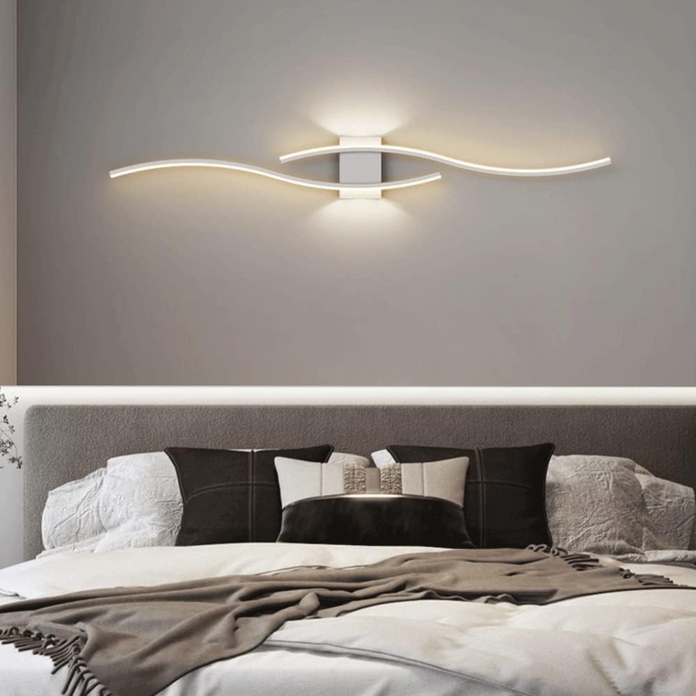 Zakrzywiona lampa ścienna 60 cm - ciepłe oświetlenie LED, dekoracja ścienna korytarza / sypialni