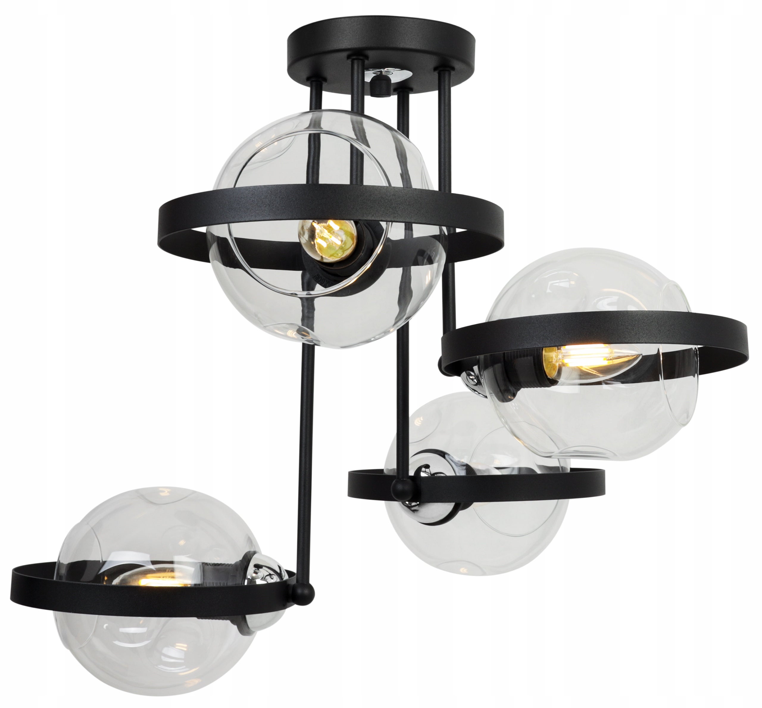 Lampa sufitowa wisząca Light Home LH Ring Rio 4x E27 abażur kule przezroczyste nowoczesna
