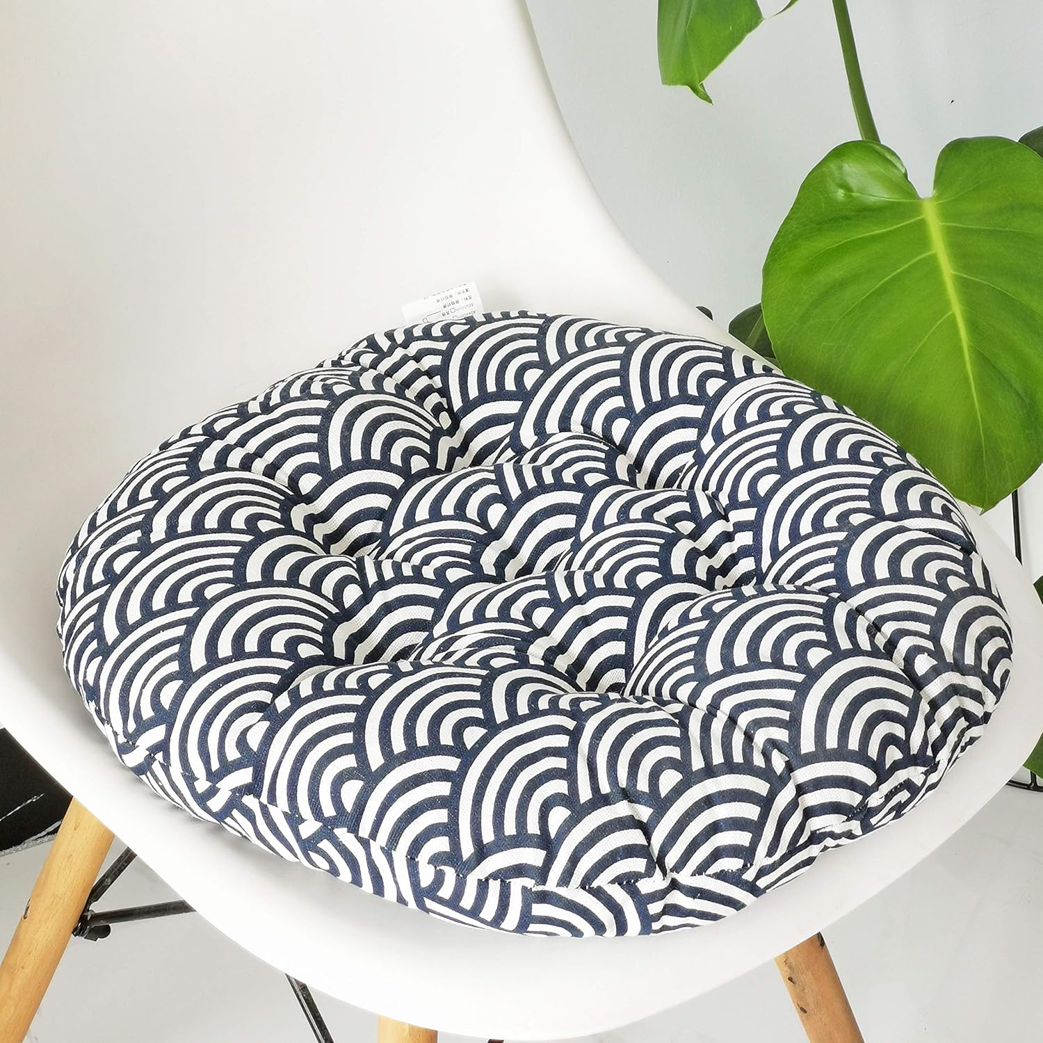 Miękka, okrągła poduszka na krzesło w stylu boho, do ogrodu, patio, domu, kuchni i biura, średnica chmury 40 cm.
