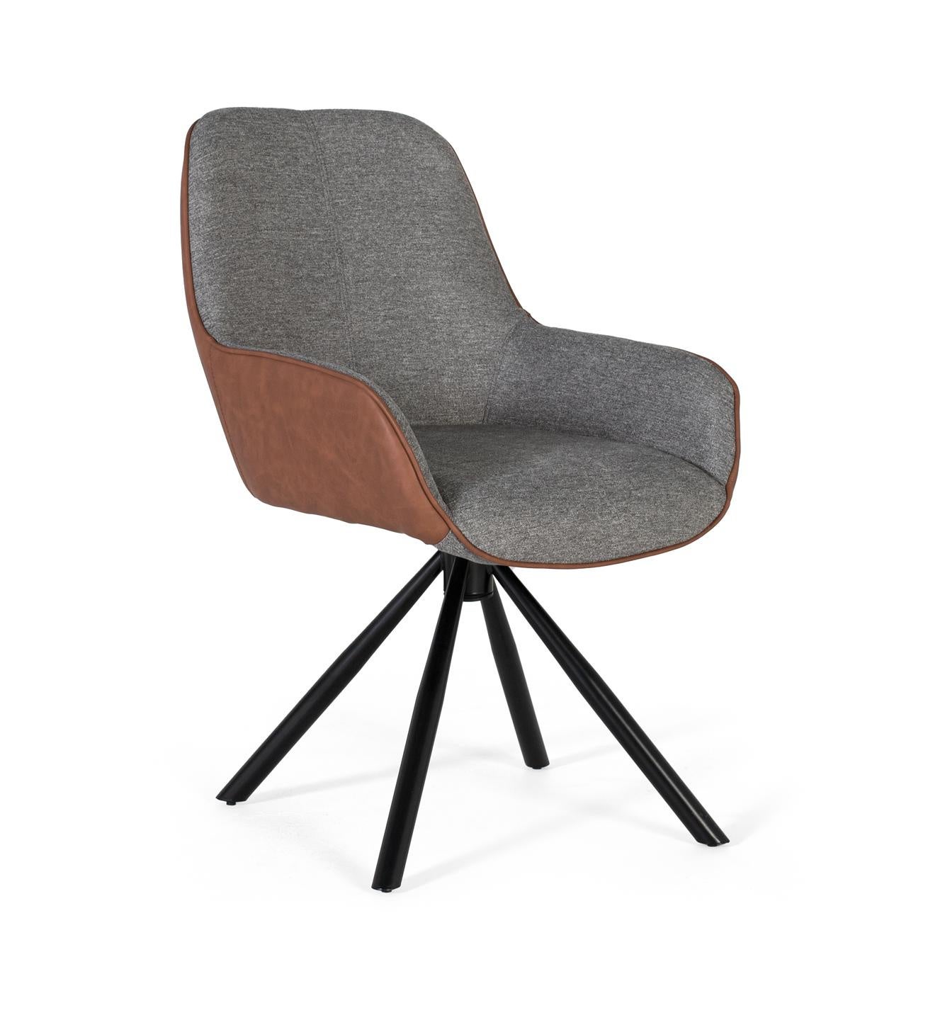 Krzesło tapicerowane PU, tkanina 52 cm, styl współczesny - 86x52x60 GYC