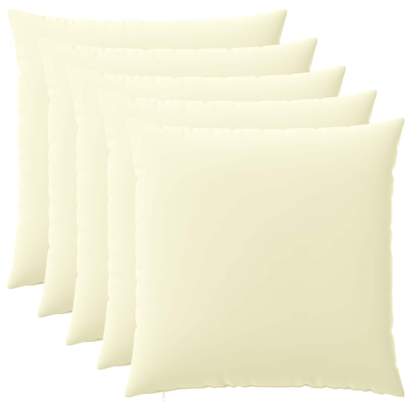 6x Poszewka Dekoracyjna na Poduszkę 80x80 cm Kremowa
