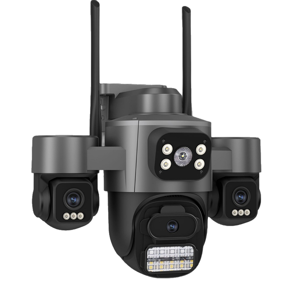 Kamera monitoringu WiFi z trzema obiektywami 1MP 64GB, kolorowy noktowizor, do użytku wewnętrznego i zewnętrznego