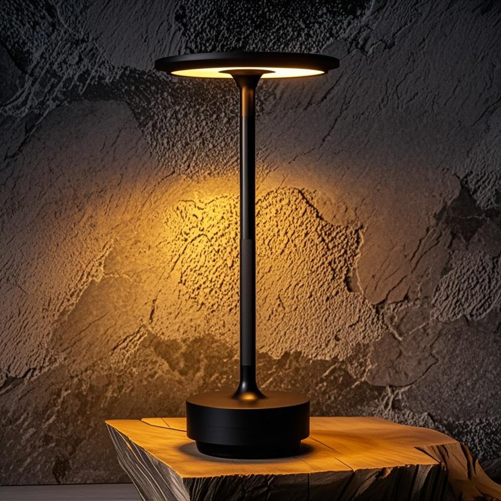 Przenośna bezprzewodowa lampka stołowa LED z możliwością ładowania – 3 regulowane kolory, 1200 mAh, do kolacji na świeżym powietrzu i restauracji