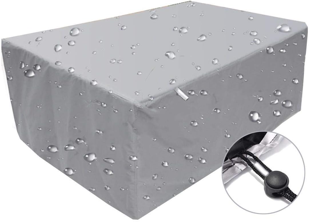 Pokrowiec na meble ogrodowe, wodoodporny pokrowiec przeciwwiatrowy UV, pokrowiec ochronny z tkaniny Oxford 210D srebrny - 231 x 231 x 30 cm