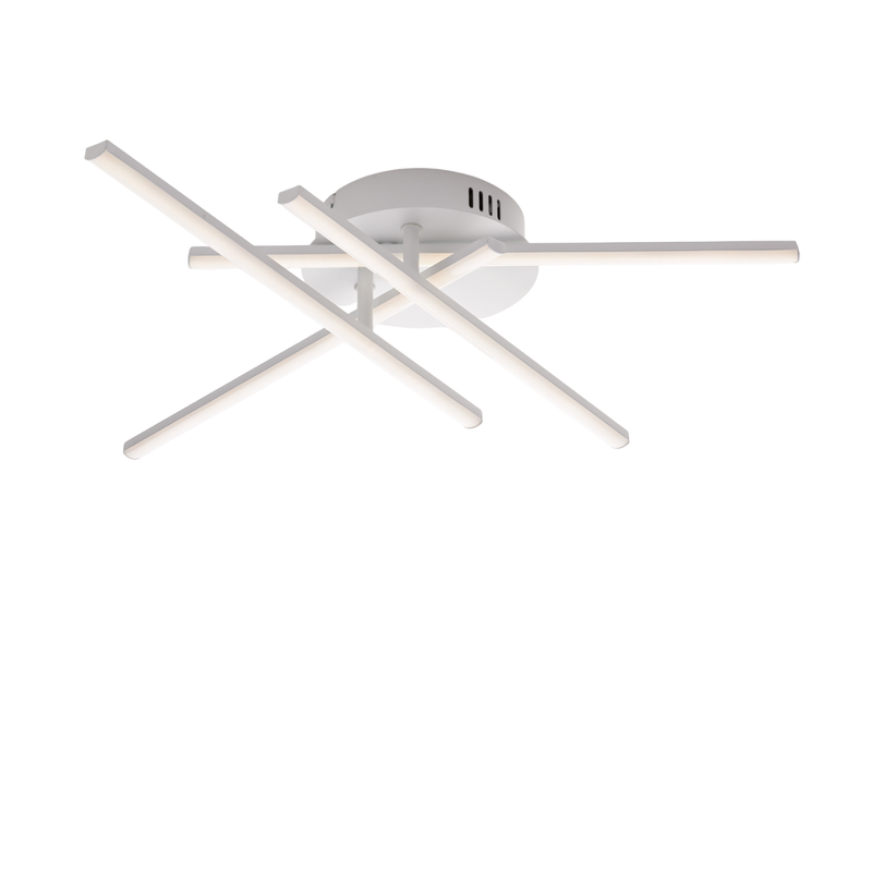 Plafoniera in metallo e alluminio laccato bianco con led integrato H.10 - Ø 65