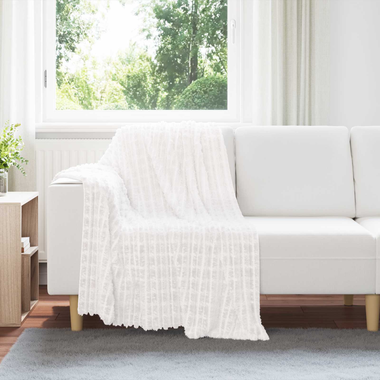 Koc Biały 150 x 130 cm Polar vidaXL