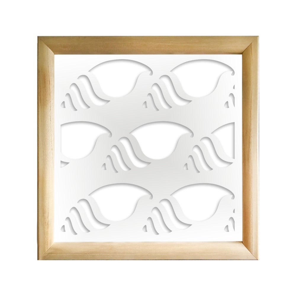 HERMITCRAB - Kwadratowe moduły dekoracyjne z drewna i PVC - Rozmiar 98x98 cm - Grubość 64 mm - Kolor wewnętrzny BIAŁY
