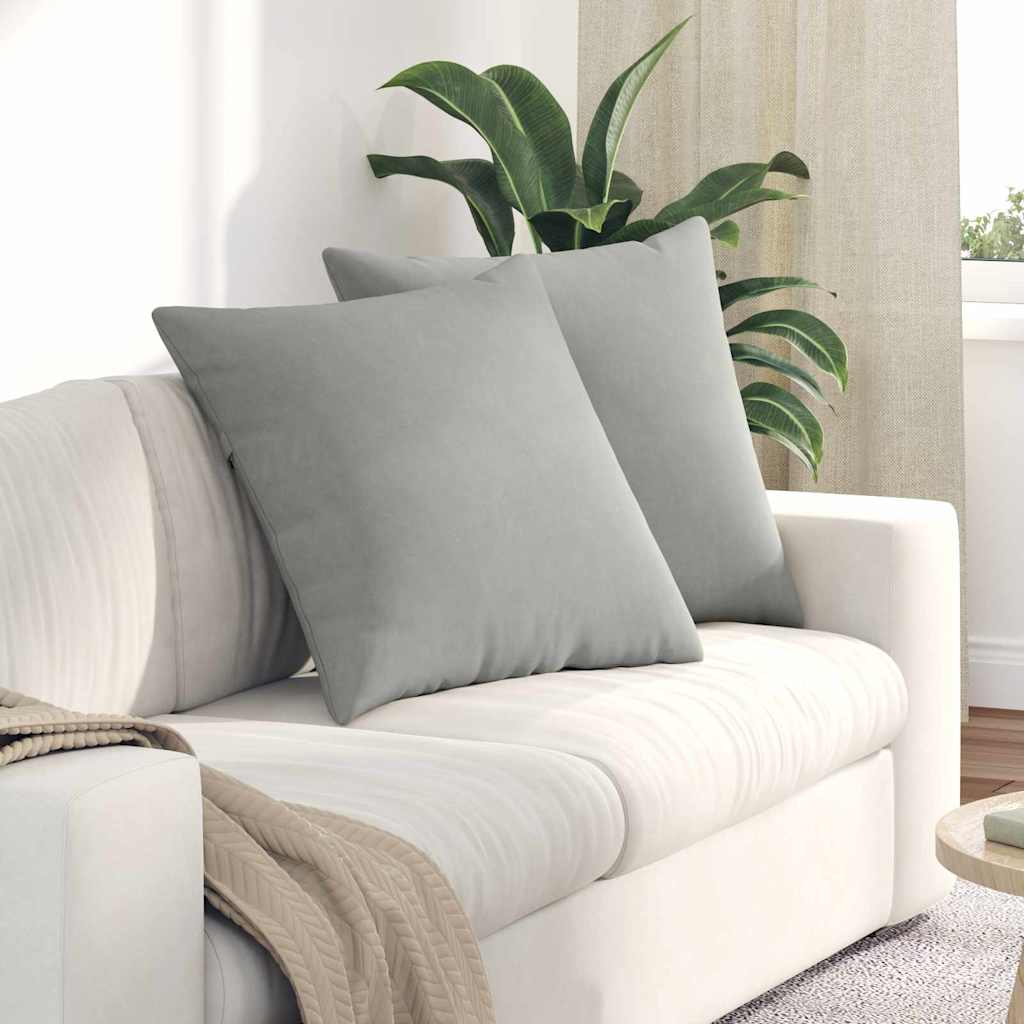 Poduszki na sofę 2 pcs Jasnoszary 80 x 80 cm tkanina vidaXL