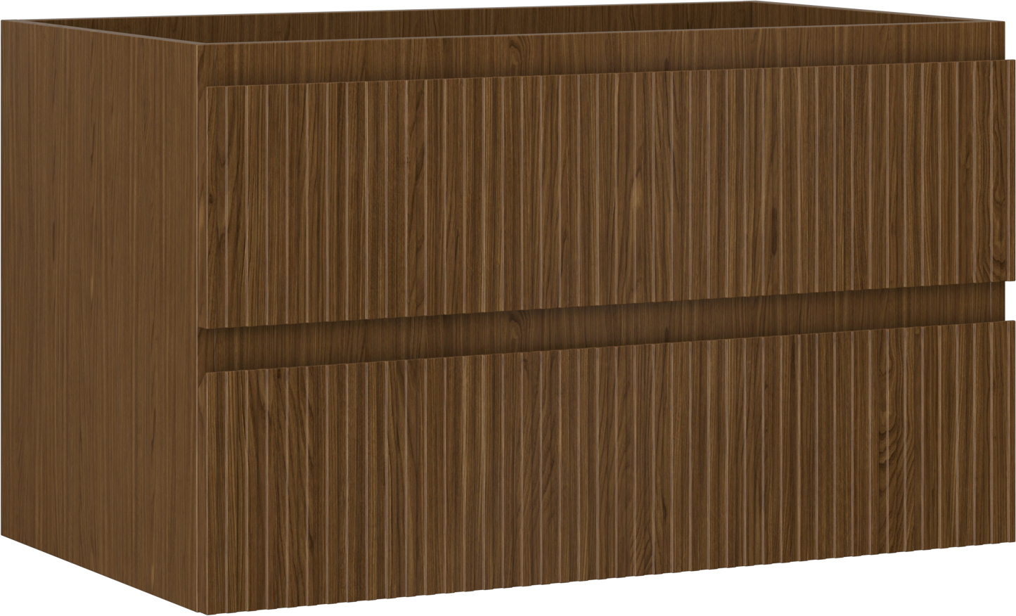 Mexen Rivel szafka łazienkowa podumywalkowa 80 cm, 2 szuflady, ryflowana , orzech - 91A20-08047-2-BFF86
