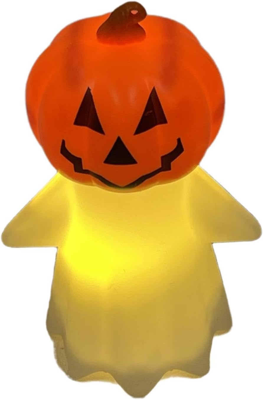 Lampka nocna w kształcie dyni na Halloween, figurka dyni, kreatywna dekoracyjna figurka, prezent na Halloween do regału lub sypialni