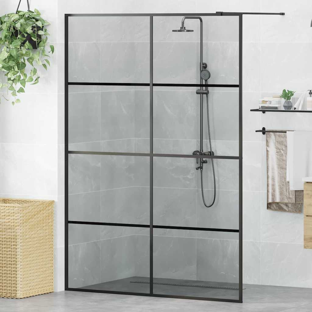 Ściana prysznicowa typu walk-in Czarny 140 x 195 cm vidaXL
