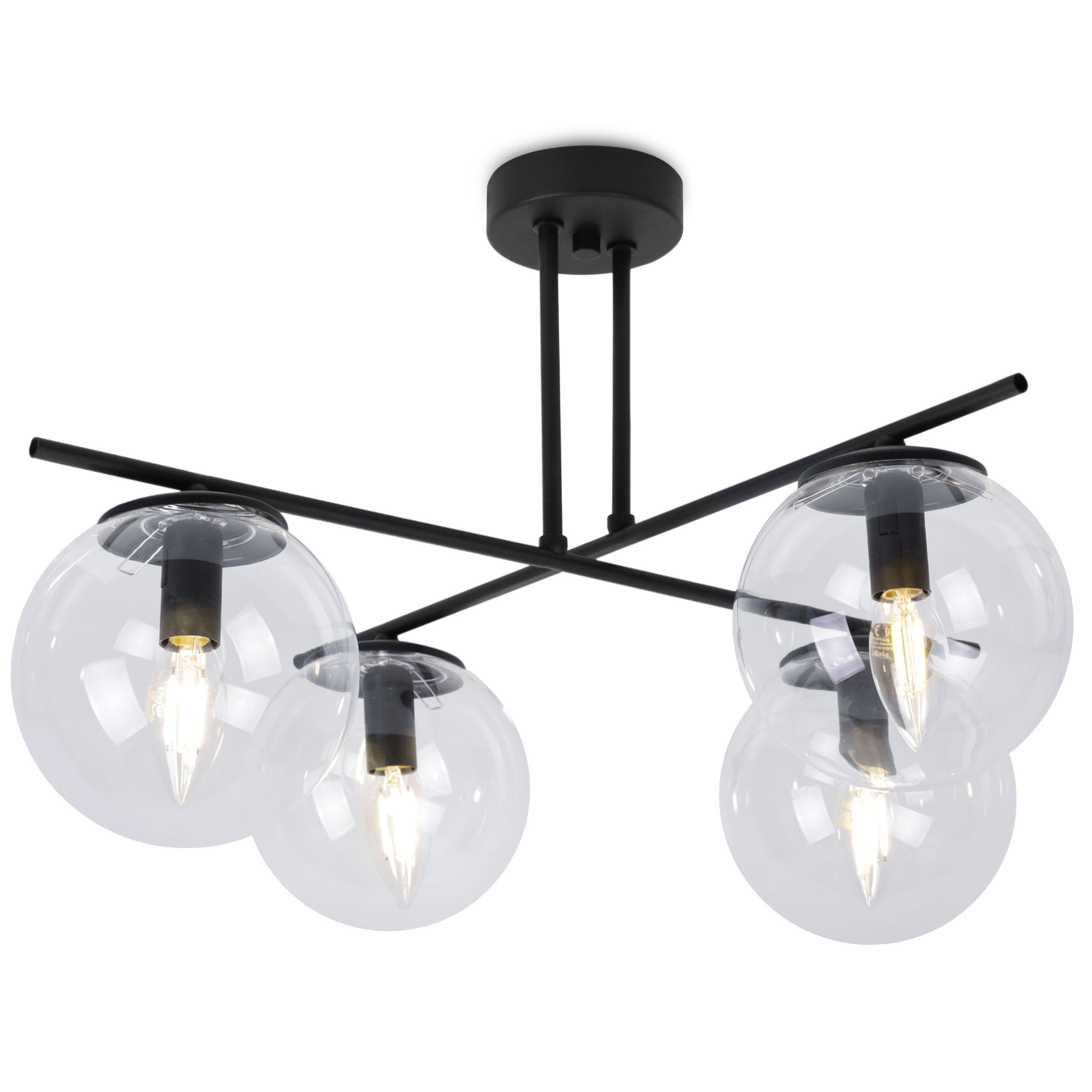 Lampa sufitowa wisząca Light Home LH Modena 4x E14 60W transparentny