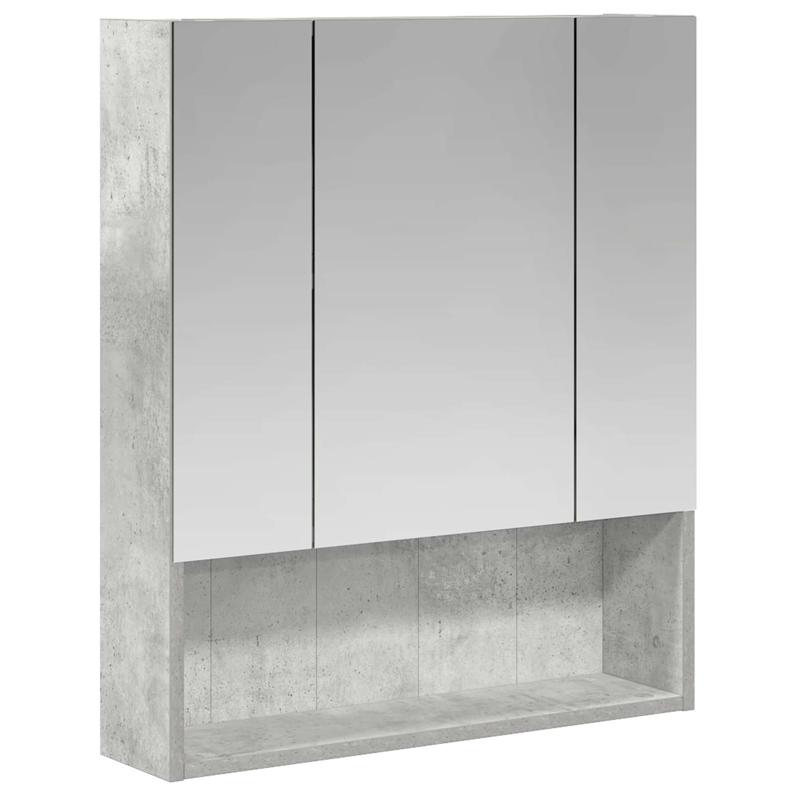 Szafka z lustrem do łazienki Betonowy szary 60 x 14.5 x 70 cm