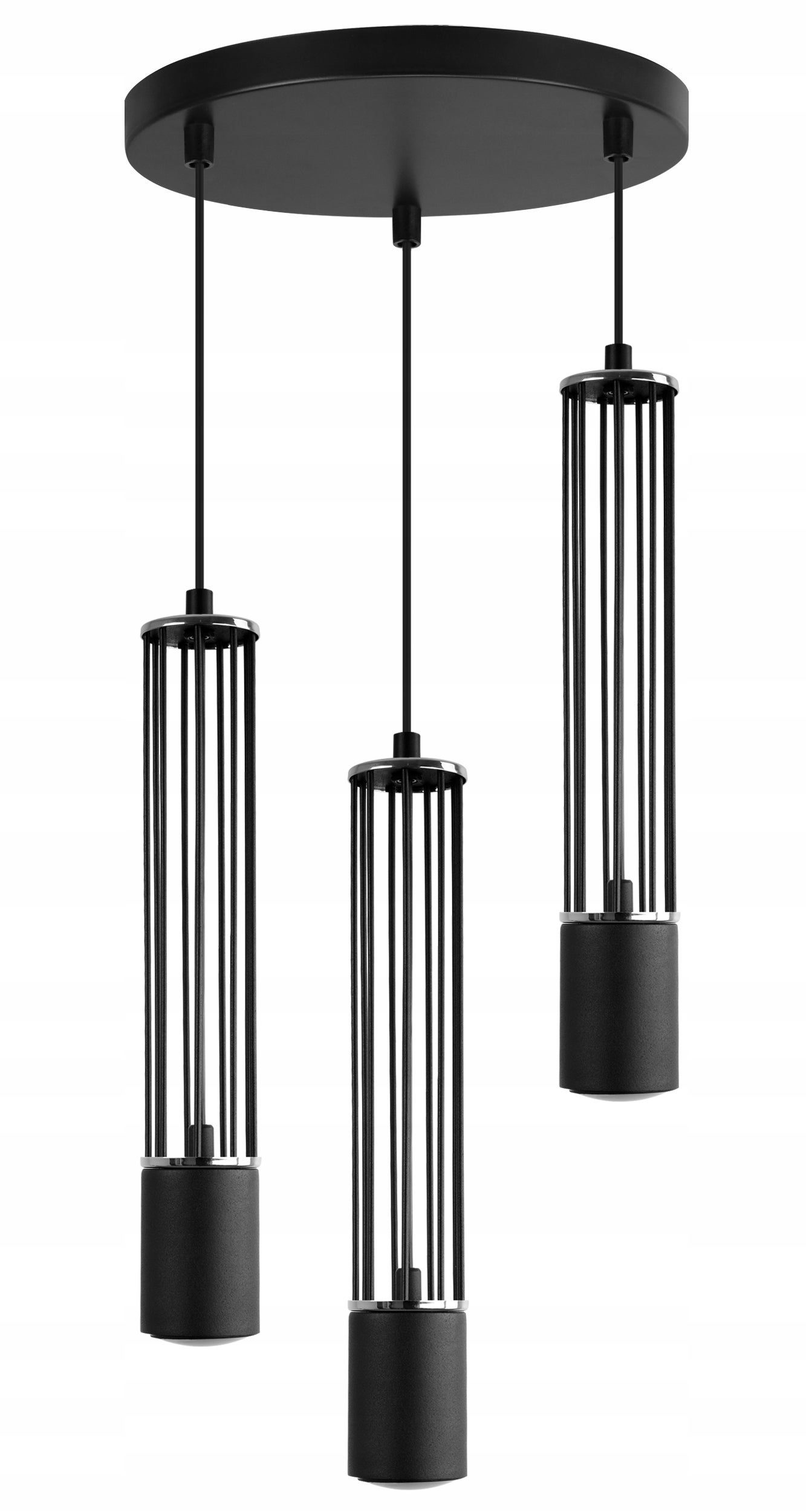 Lampa sufitowa wisząca Light Home LH Aria 3x GU10 okrągły 30cm czarny/srebrny