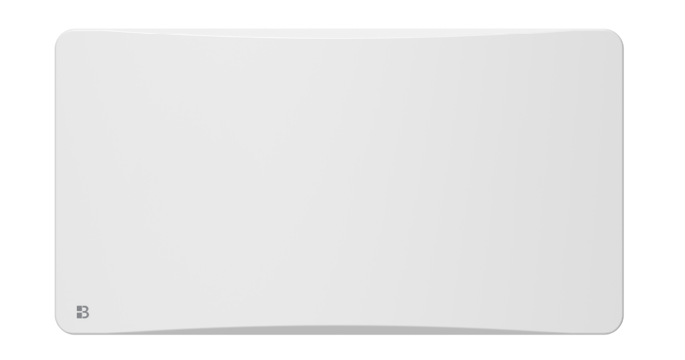 Radiateur électrique fixe à inertie sèche fonte + film avec thermostat interchangeable 1500W Bestherm ALMEA horizontal blanc