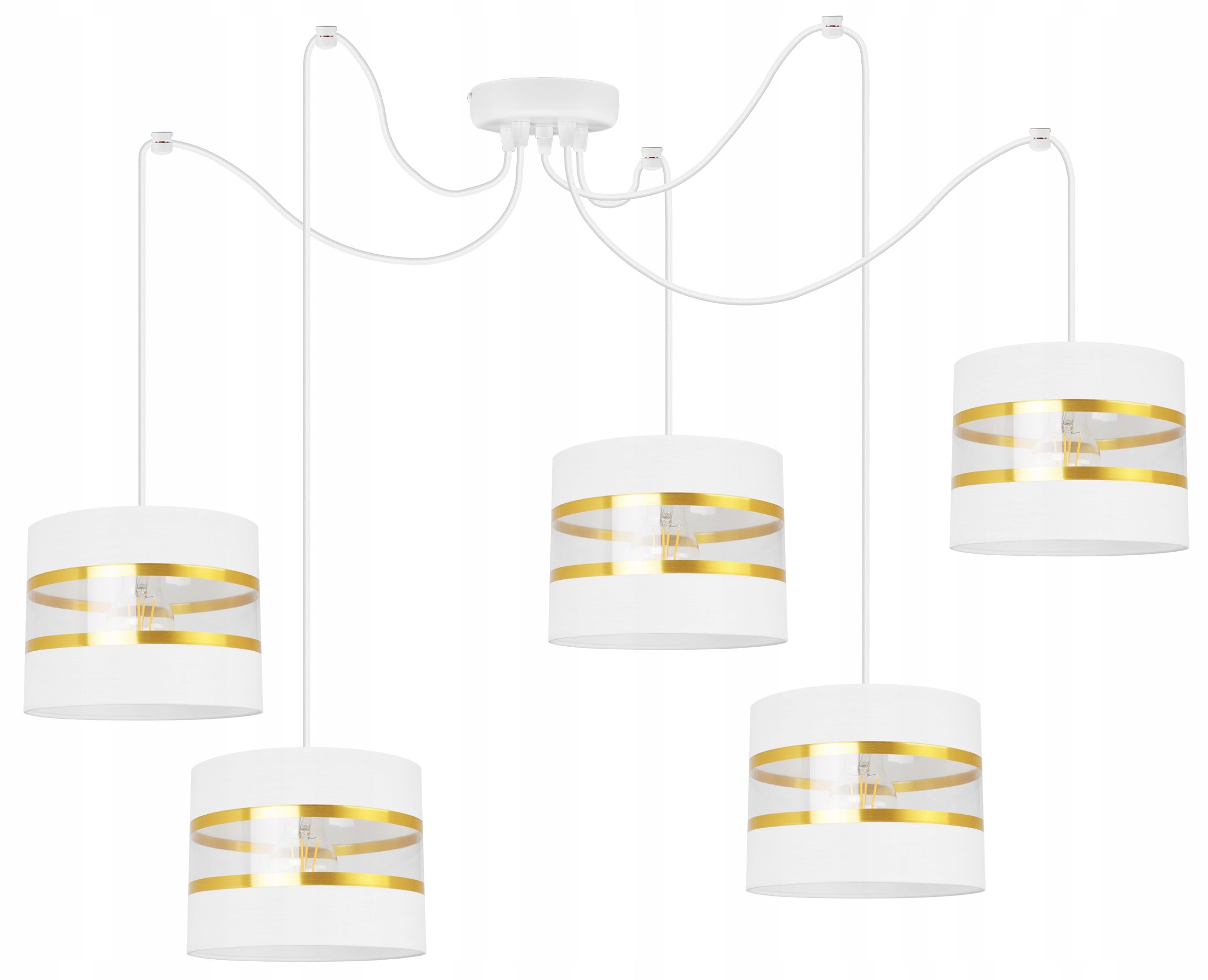 Lampa sufitowa wisząca Light Home LH Spider Elegance Gold 5x E27 60W biały