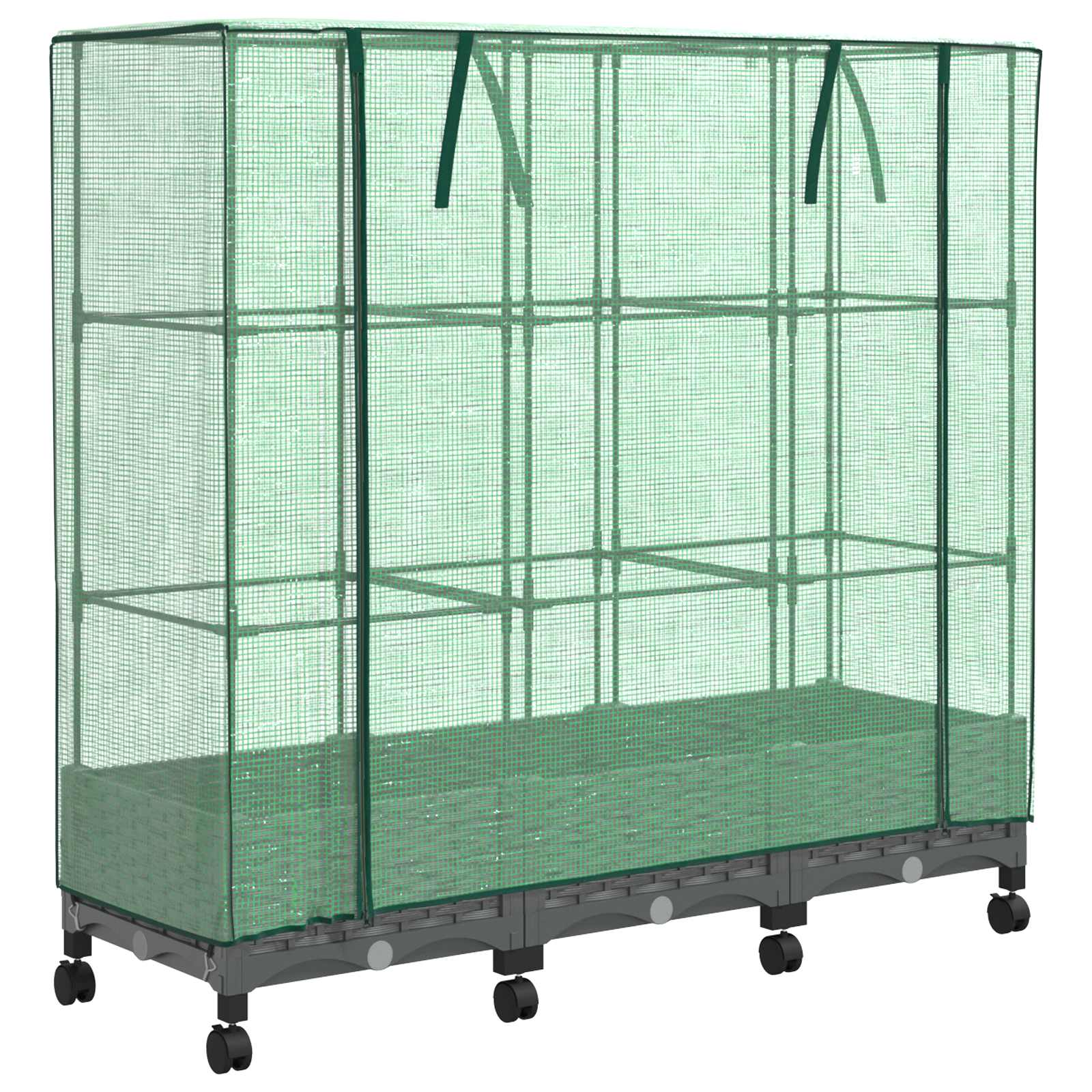 3x Donica Ogrodowa z Polipropylenu 120x40x129 cm Jasnoszara na Taras