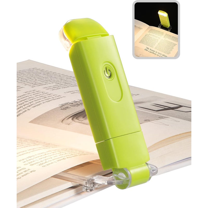 Lampka do czytania ładowana przez USB, podświetlana diodami LED, przyczepiana na klips, idealna do stosowania wieczorem w łóżku, w kolorze zielonym.
