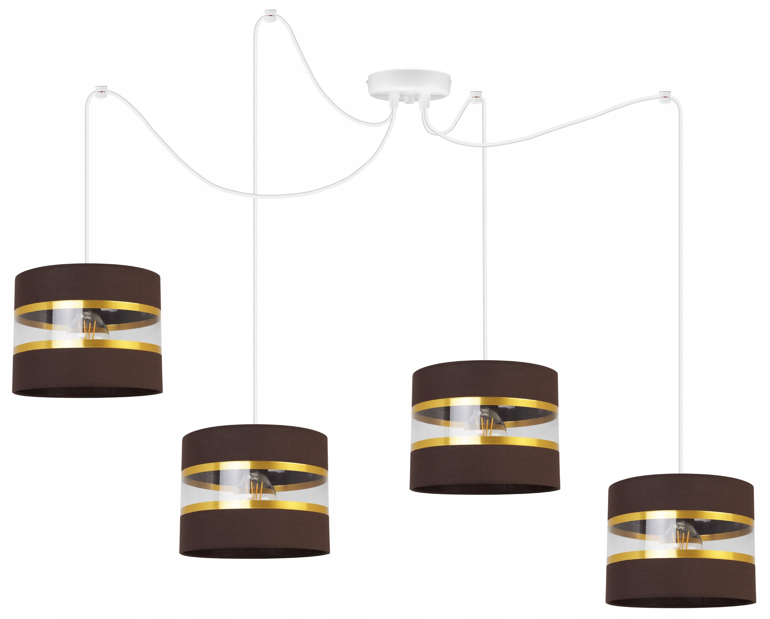 Lampa sufitowa wisząca Light Home LH Spider Elegance Gold 4x E27 60W brązowy/biały