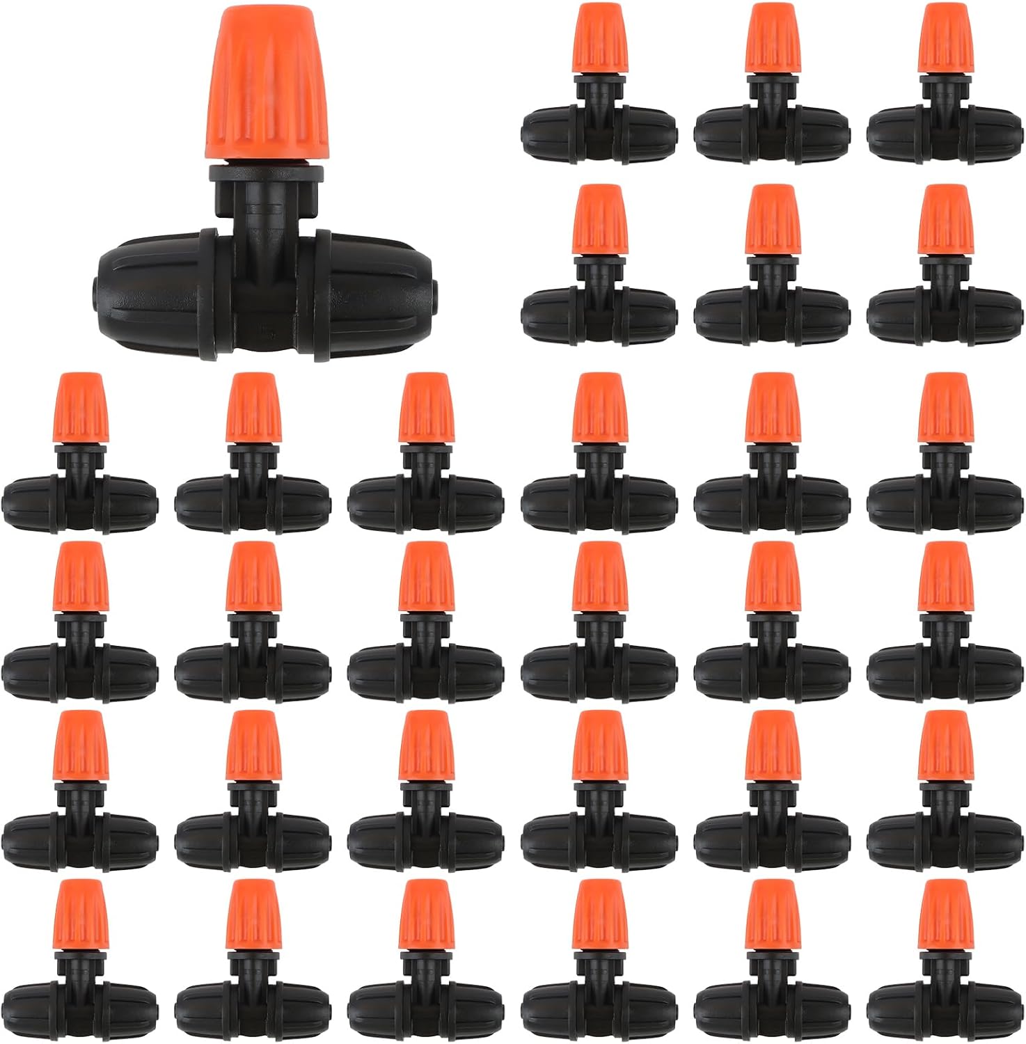 30 sztuk 1/4" trójdrożnych regulowanych dysz rozpylających, mikrozraszaczy do nawadniania, blokowanych emiterów, dysz zraszających, rur 4/7 mm do