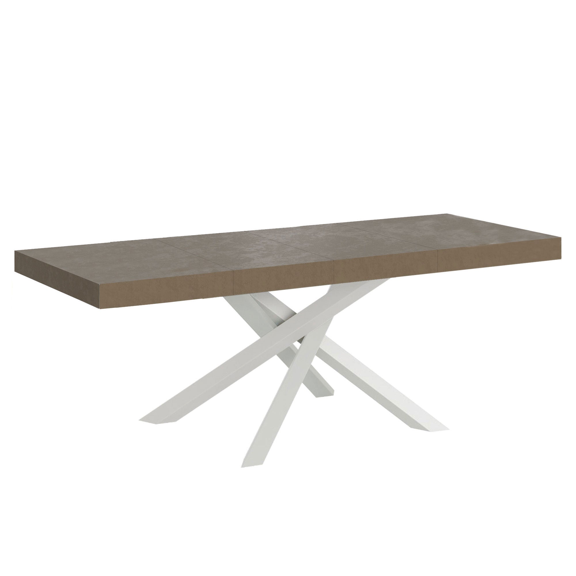 Stół rozkładany Volantis Premium w kolorze gołębiej szarości 200/460x90 cm z białymi nogami