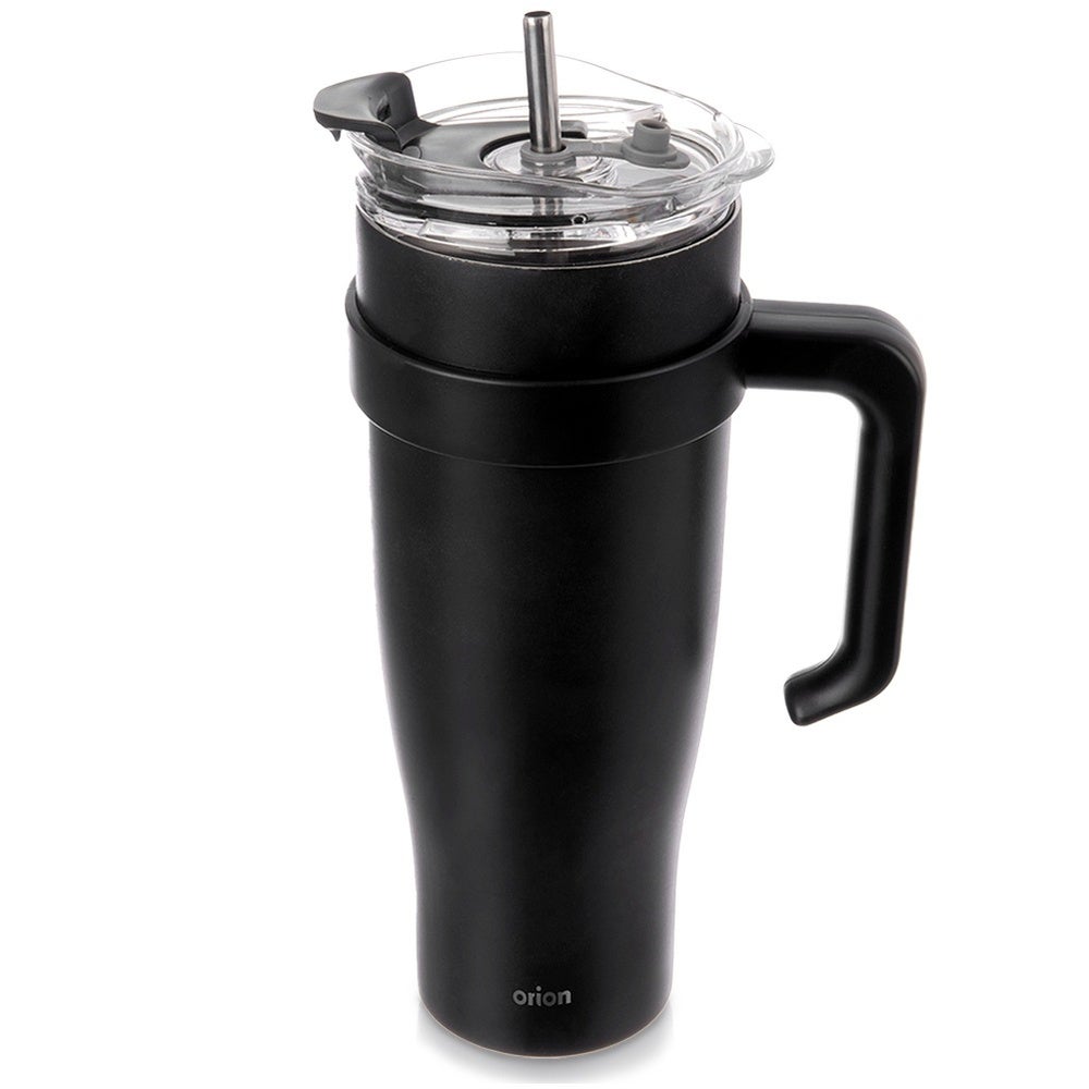 Kubek termiczny stalowy czarny z uchwytem TERMO 1,2 l