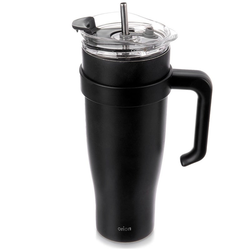 Kubek termiczny stalowy czarny z uchwytem TERMO 1,2 l