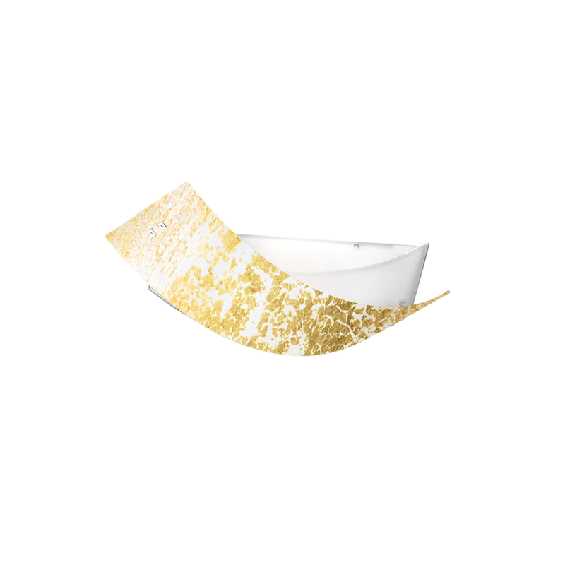 Camilla - Złota lampa sufitowa 3XE14 max 3X28W IP20 - Nowoczesna lampa ścienna ze srebrnym szklanym dyfuzorem i białą ramką 43x30cm