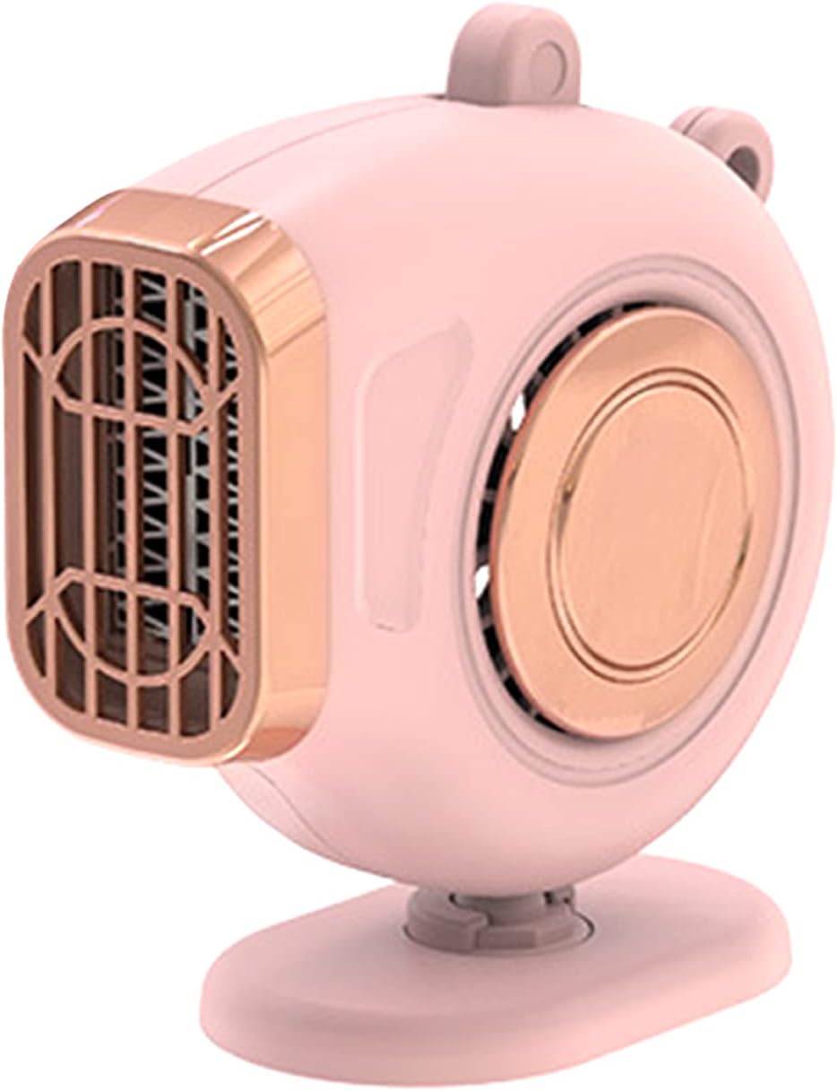 Podgrzewacz samochodowy do zapalniczki, wentylator samochodowy do rozmrażania i ogrzewania, różowy, 150 W, 12 V