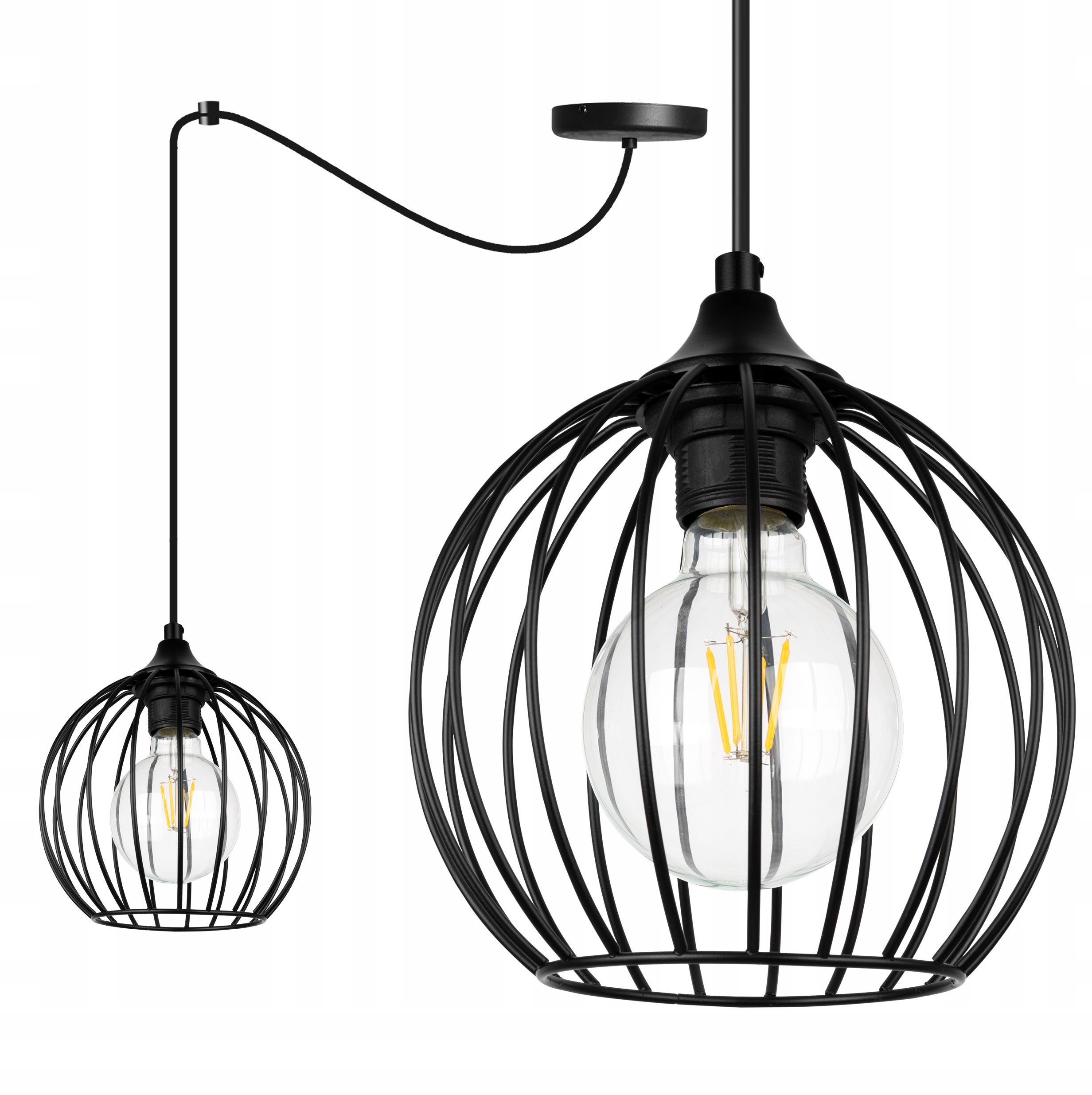 Lampa sufitowa wisząca Light Home LH Toronto Spider 1x E27 60W druciak czarny