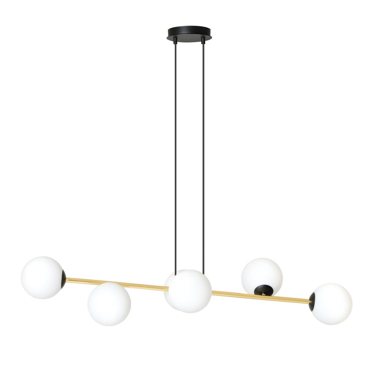 Żyrandol nad stół Emibig 6xE14 10W GRAVITY 6 czarny złoty biały 1241/6