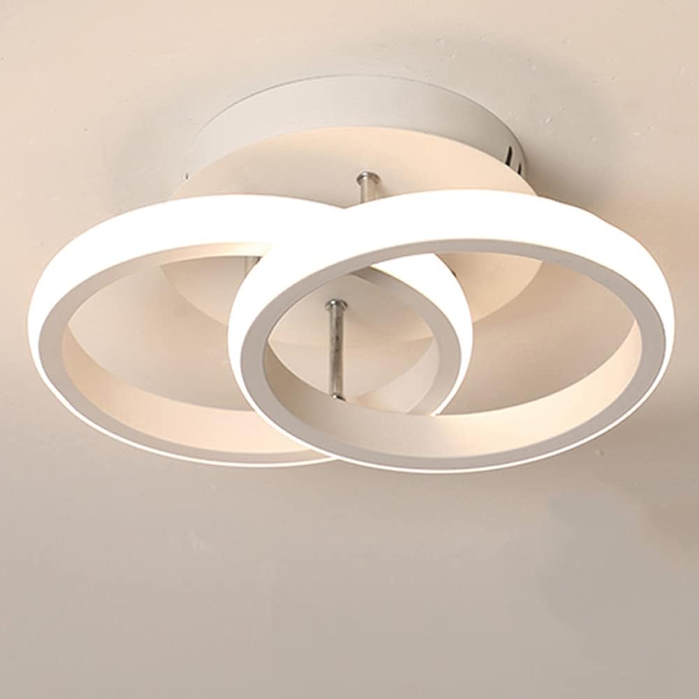 Nowoczesna lampa sufitowa LED – Wyjątkowy i kreatywny design – Biała, odpowiednia do korytarzy, salonów, sypialni, kuchni i biur (światło trójkolorow