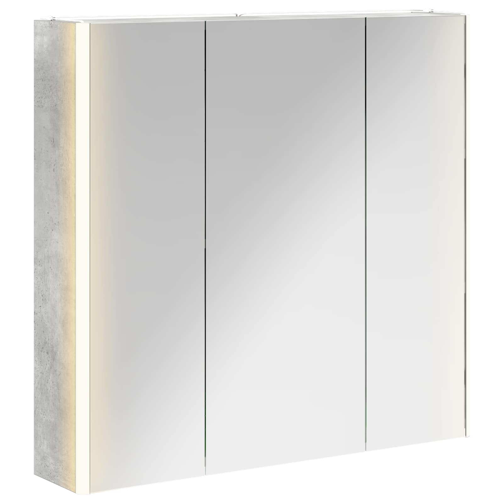 Szafka z lustrem do łazienki Betonowy szary 73.5 x 15.5 x 70 cm