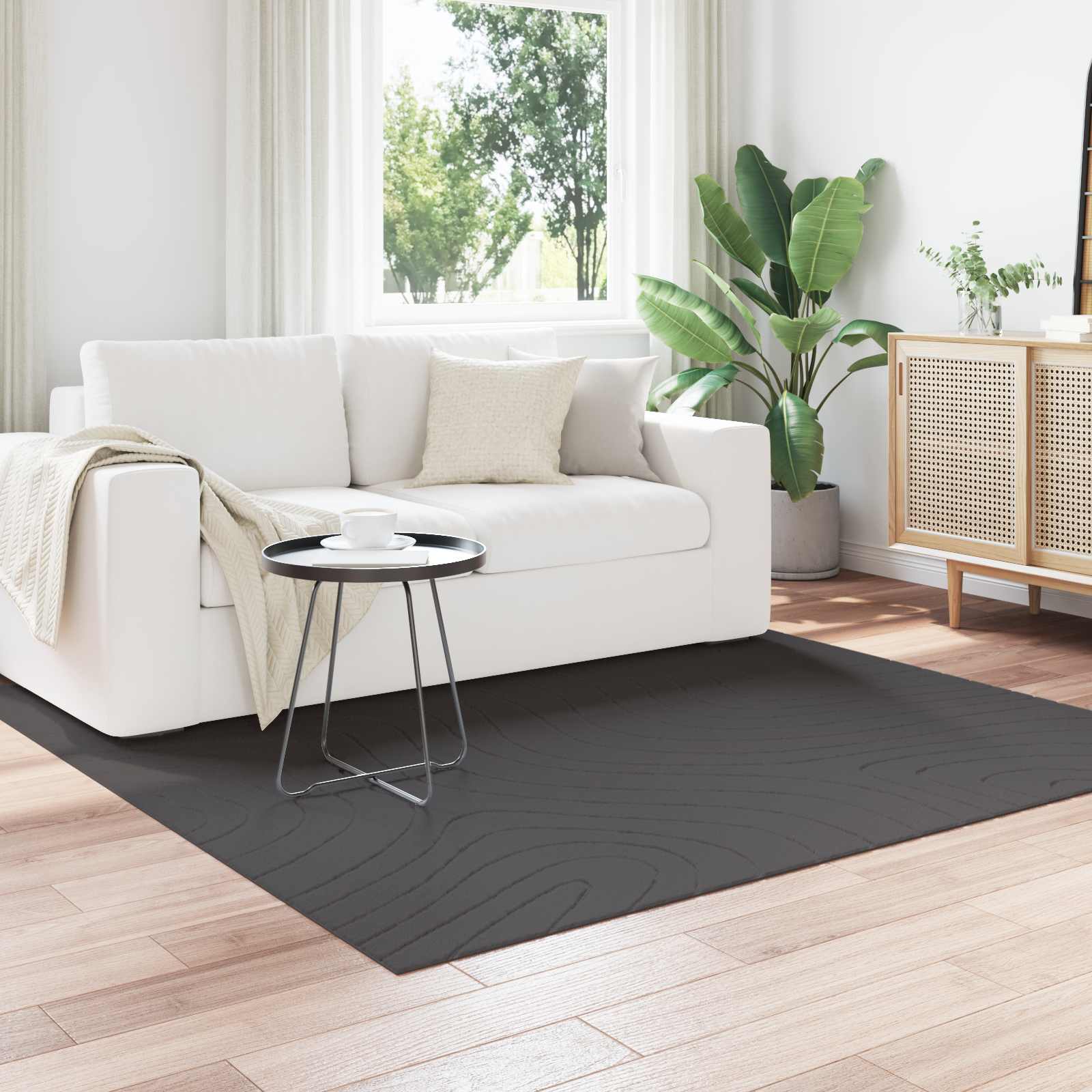 Dywany pokojowe Kwadrat PALMERAS Antracyt 120 x 120 cm vidaXL