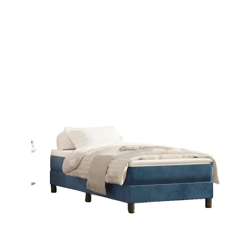 Materac vidaxl sprężyny kieszeniowe welur niebieski 90x190 cm średnia twardość