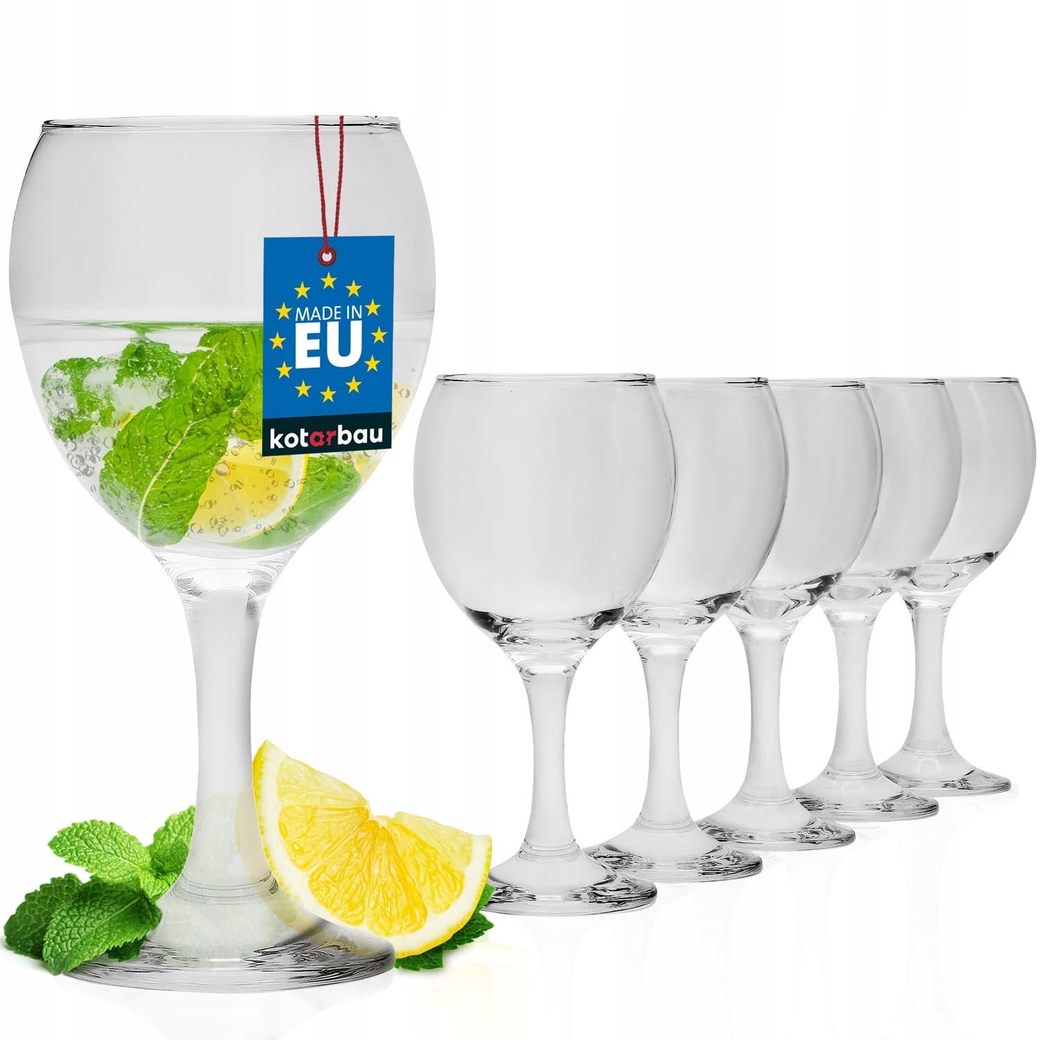 KOMPLET KIELISZKÓW 6X KIELISZKI DO WODY NAPOJÓW 260ml SZKLANE PRZEZROCZYSTE KOTARBAU