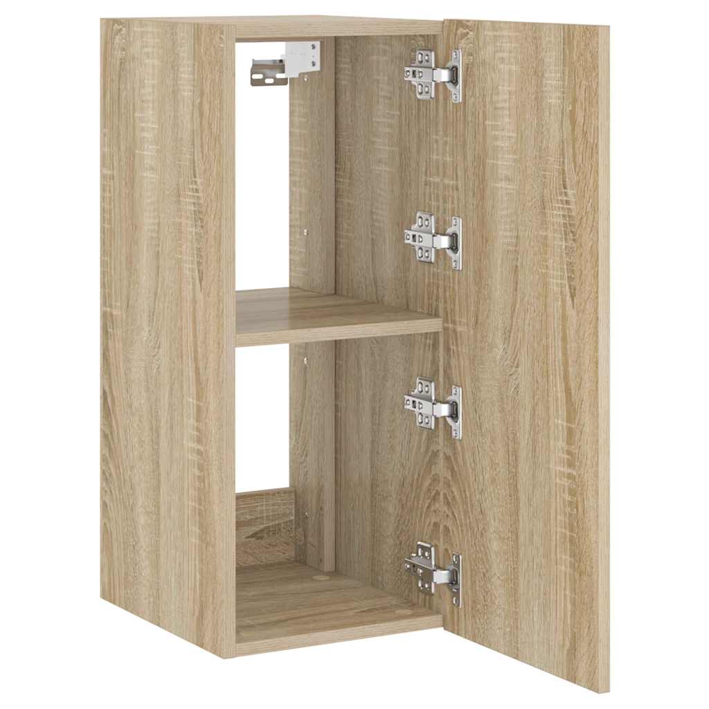 Ścienna szafka TV z LED, dąb sonoma, 30,5x35x70 cm