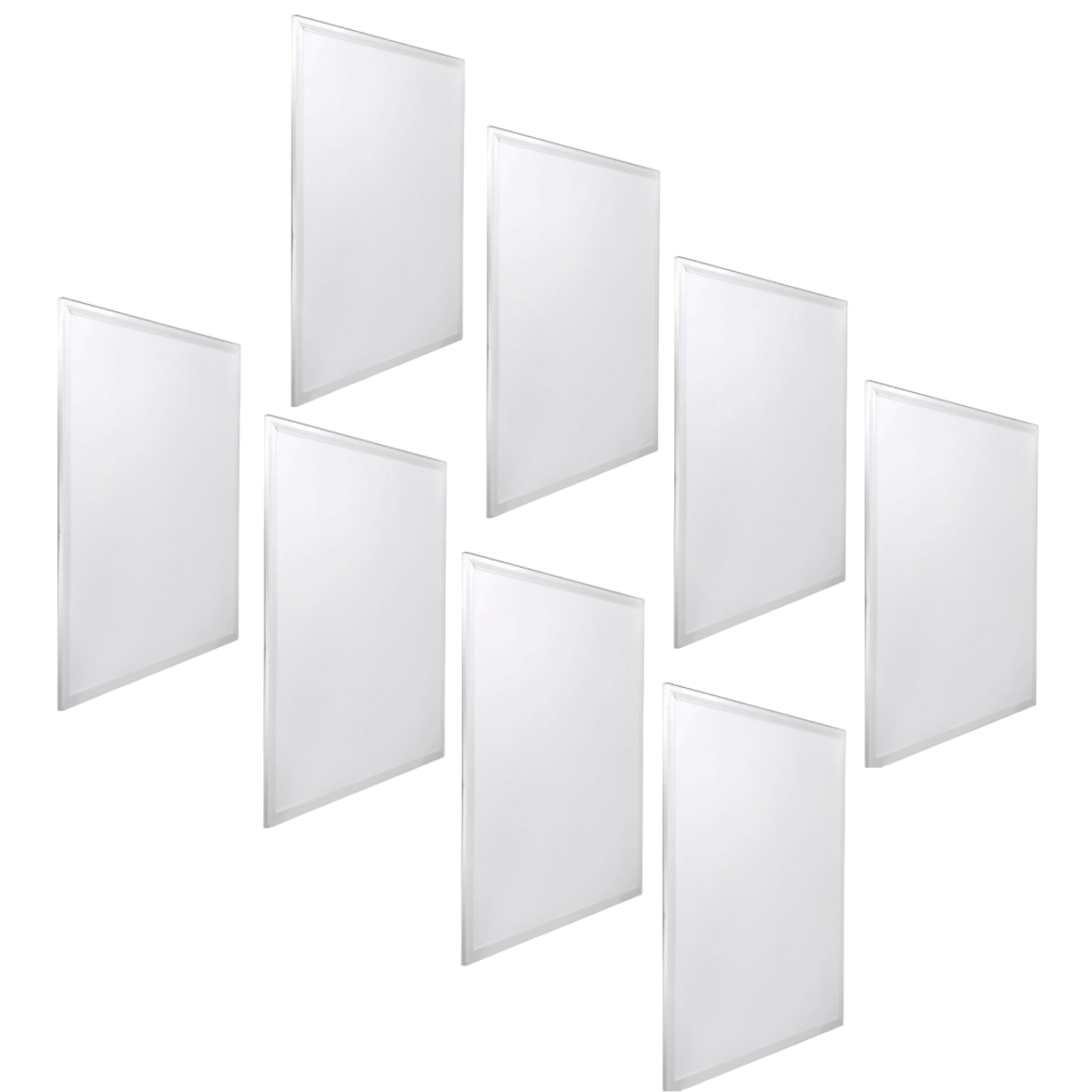 Zestaw 8 paneli LED, 60x60cm, moc 48W, neutralne białe światło 4200K, 3900 lm, biała rama, montaż wpuszczany w sufity podwieszane.