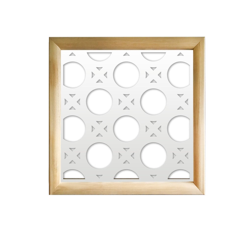 NOTTINGHAM - Kwadratowe moduły dekoracyjne z drewna i PCV - Rozmiar 98x98 cm - Grubość 64 mm - Kolor wewnętrzny BIAŁY