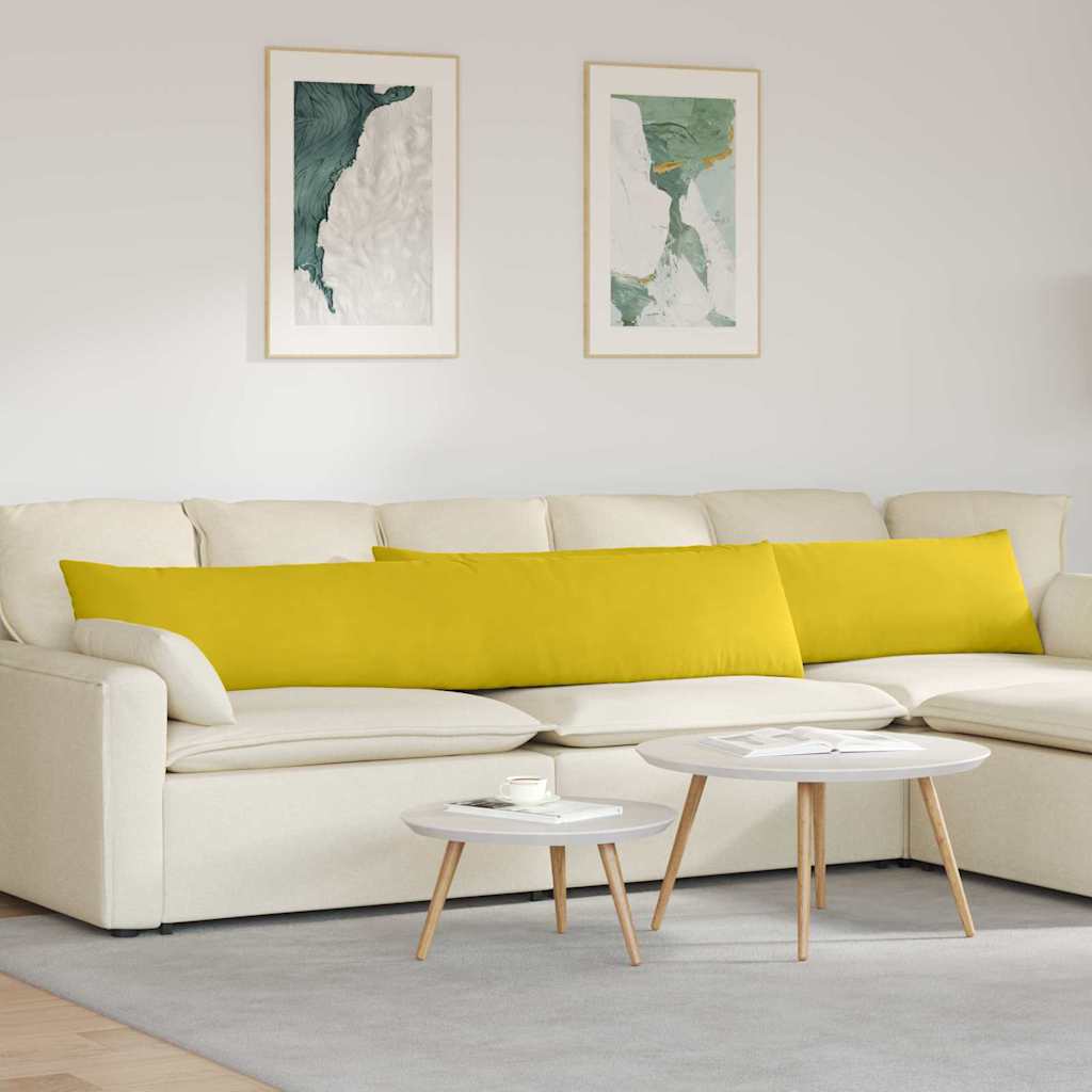 Poduszki na sofę 2 pcs Żółty 200 x 40 cm Tkanina sztruksowa vidaXL