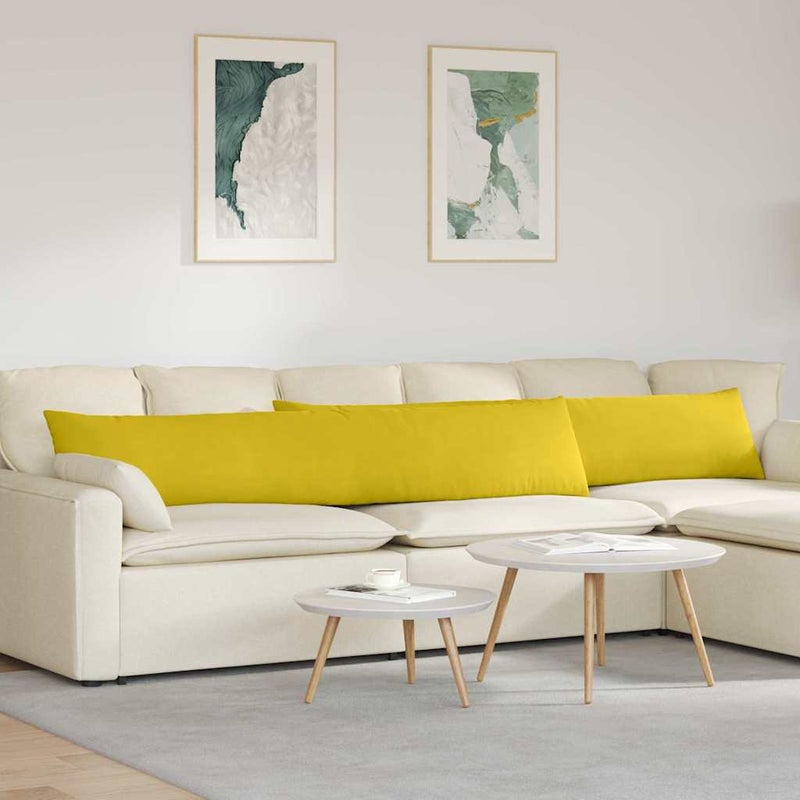 Poduszki na sofę 2 pcs Żółty 200 x 40 cm Tkanina sztruksowa vidaXL