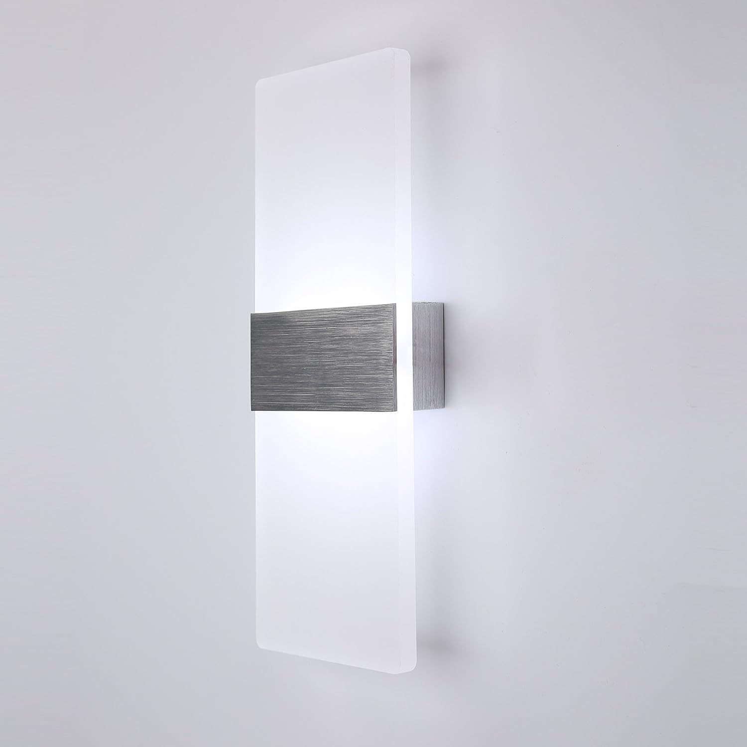 Wewnętrzny kinkiet LED 12W, kinkiet biały zimny 6000K 750LM AC230V, nowoczesny akrylowy kinkiet, biały kinkiet
