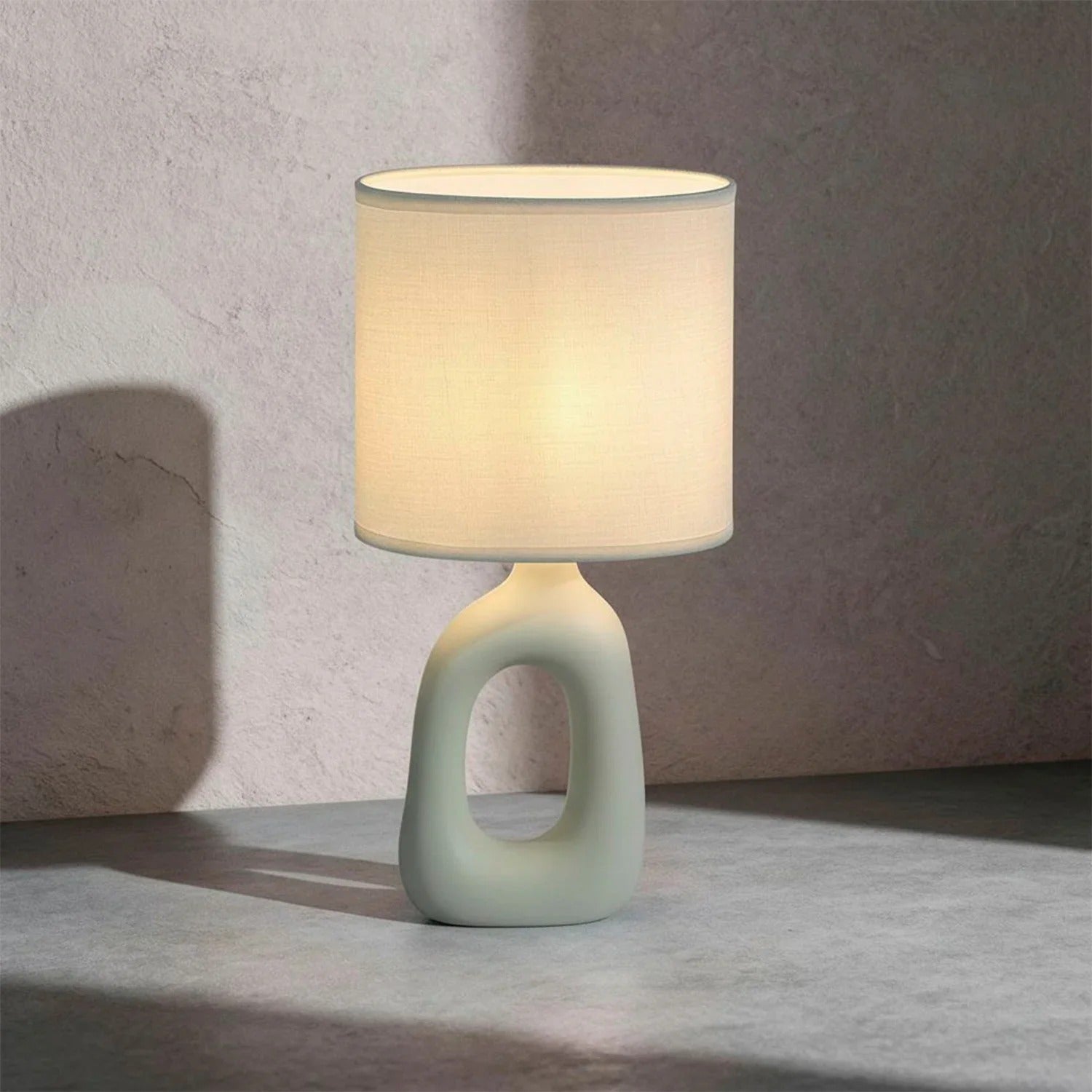 Lampa stołowa ceramiczna Sylira 1xE14x40W ceramika / gips biała wym:36x17,5x17,5cm IP20 Rabalux