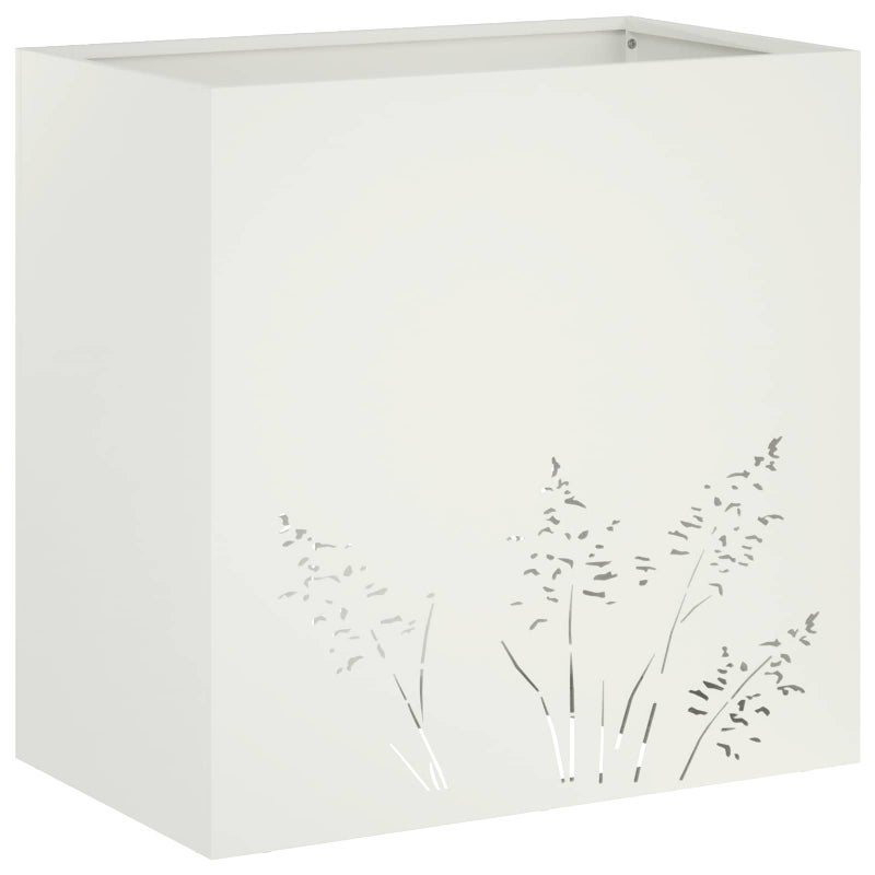 Donica Ogrodowa Stalowa 50x30x49 cm Biała na Taras na Balkon