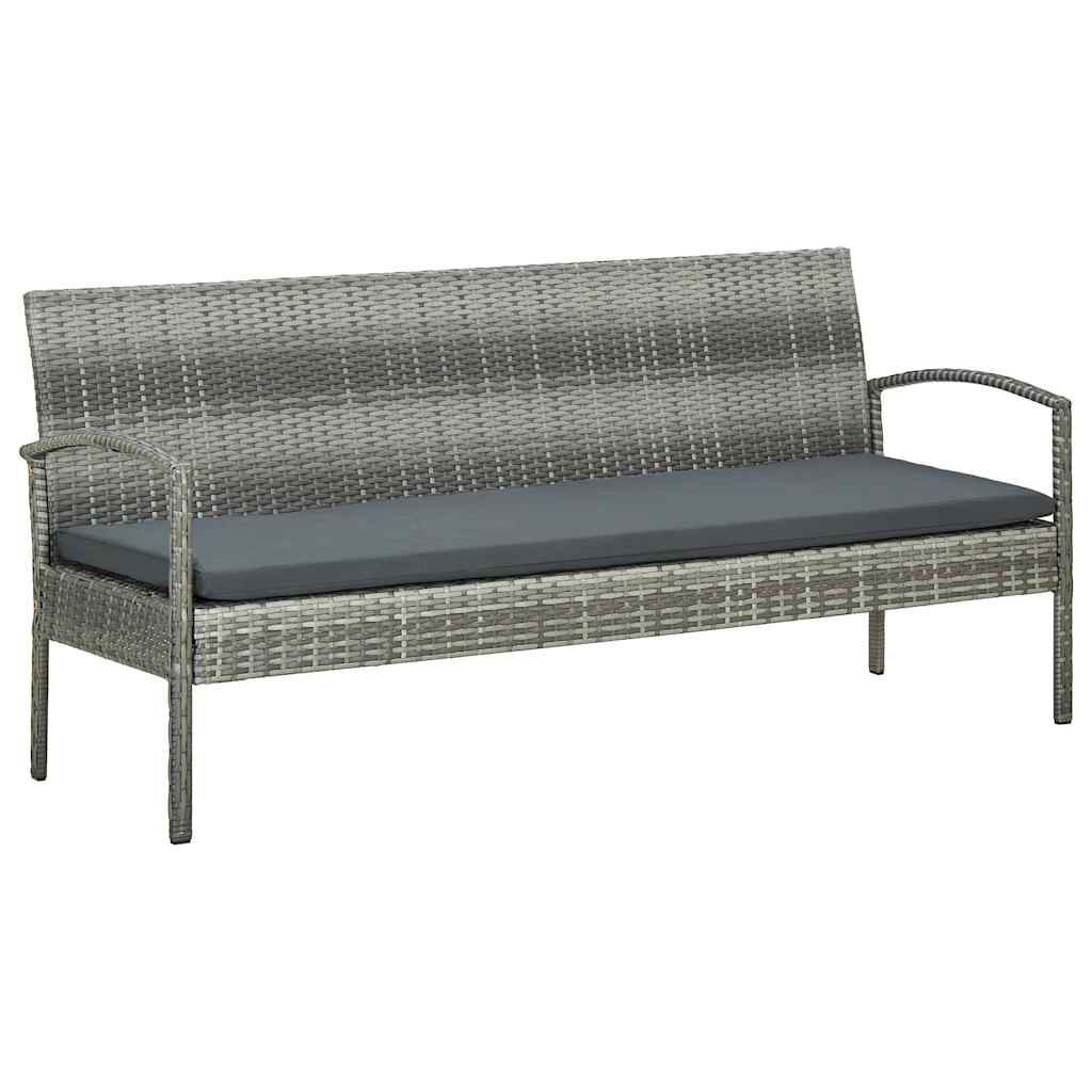 Sofa Ogrodowa z Poduszką Stalowa Szara