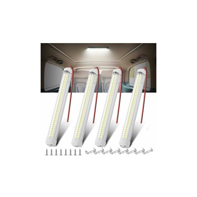 szt. 12 V listwa świetlna LED do wnętrza, 108 diod LED, 5 W, uniwersalna taśma świetlna LED z przełącznikiem włącz/wyłącz, oświetlenie przyczepy do fu
