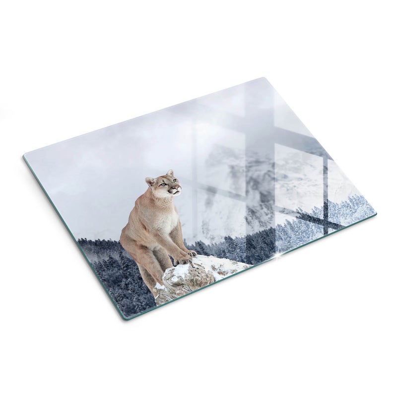 Nowoczesna szklana deska kuchenna z efektowną grafiką - Puma - 30x40 - Tulup