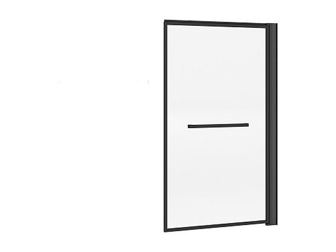Przesuwno-podnoszona ścianka prysznicowa do wanny z uchwytem na ręcznik – czarny mat – 80 x 140 cm – VESLIRA
