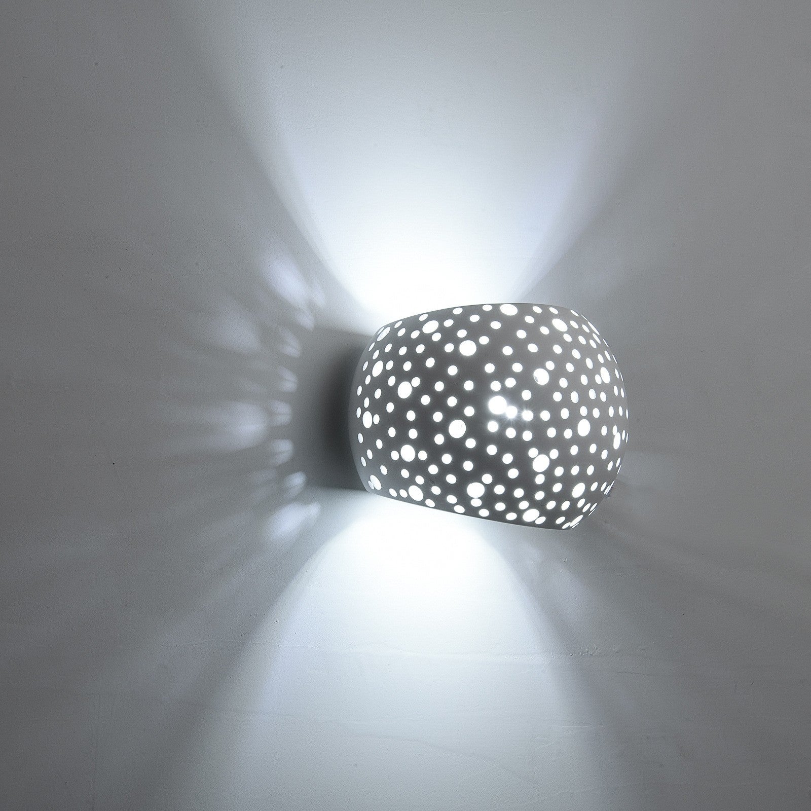 Nowoczesna, minimalistyczna gipsowa lampa ścienna — Minimalistyczna oprawa do przedpokoju, korytarza i sypialni (LED G9 7 W, chłodna biel 6000 K)