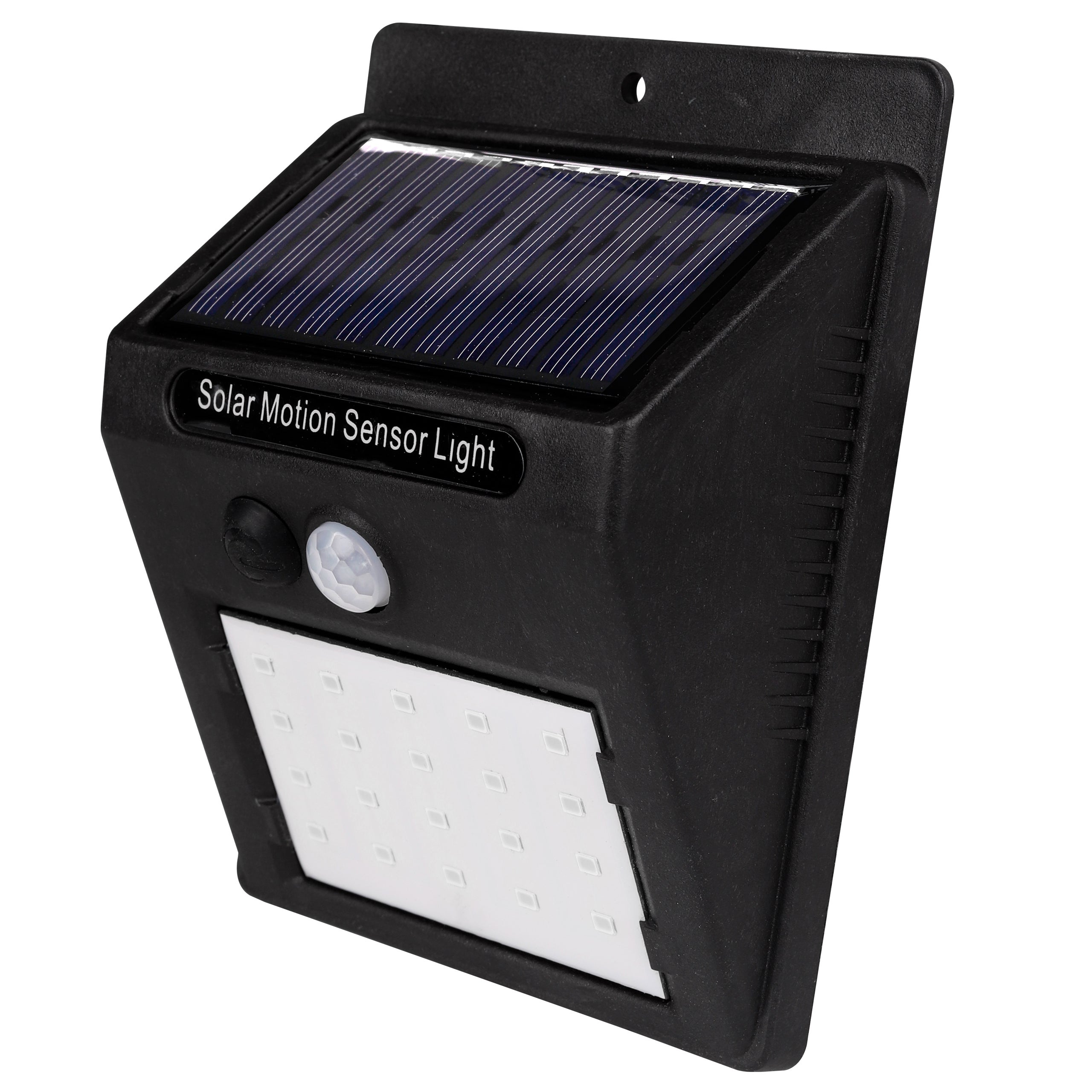 Lampa LED ścienna solarna 3W IP65 6000K czujnik ruchu i zmierzchu czarna MasterLED